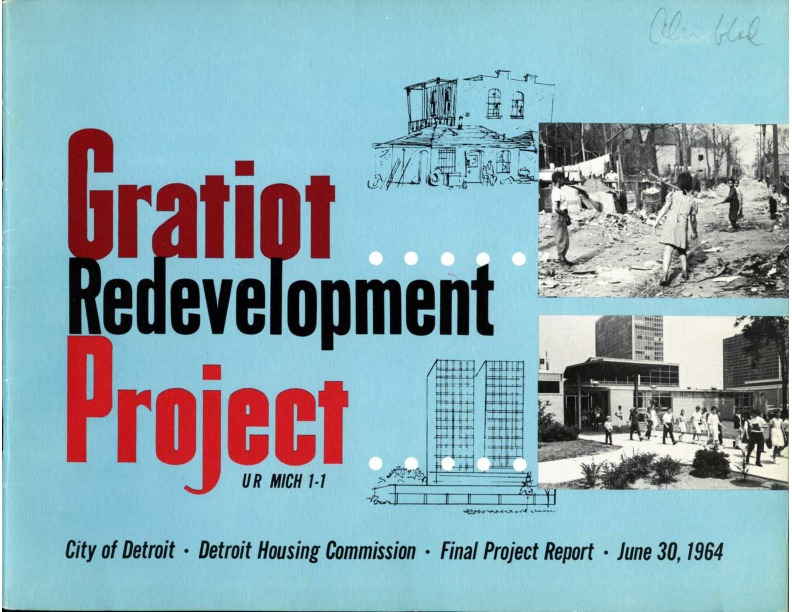 Brochure, Gratiot Redevelopment Project, cover, 1964