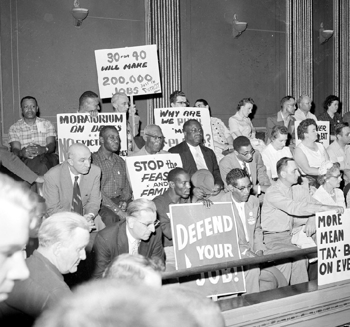 Unemployment; Marches; Michigan; Lansing; 1959.
