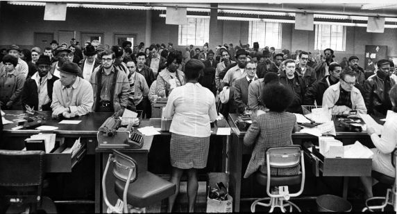 Municipal/State/Federal Employees, Unemployment Office, Detroit, Michigan