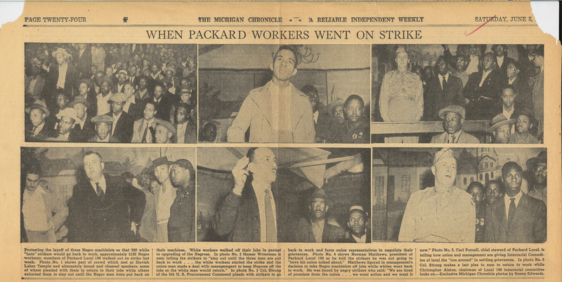 Newspaper, The Michigan Chronicle, "Packard Hate Strike," 1943