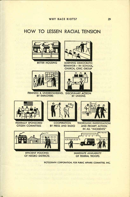 Pamphlet, What Caused the Detroit Riot? An Analysis, infographic, 1943