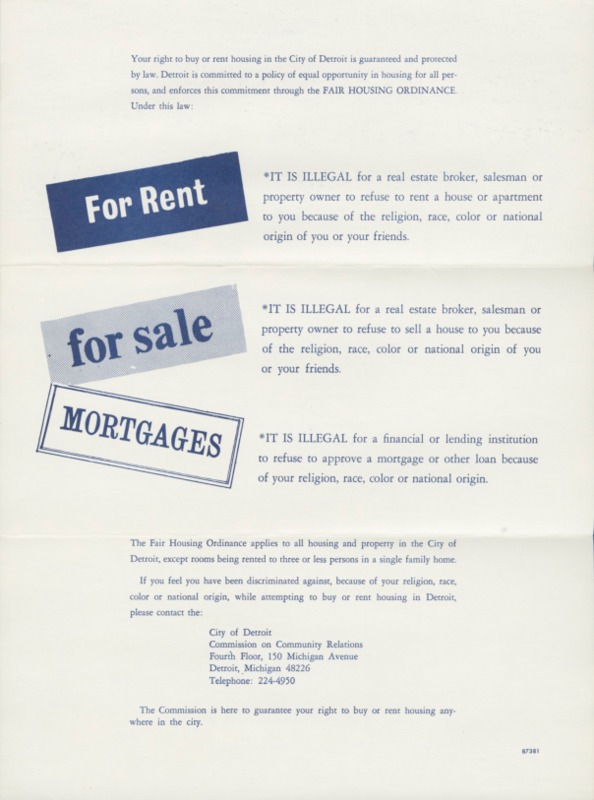 FAIR HOUSING ORDINANCE PAMPHLET