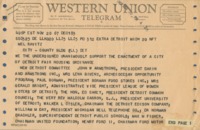 Telegram to Councilman Ravitz